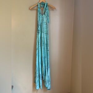 Nectar creations tie dye halter dress resort wear vacation beach handkerchief